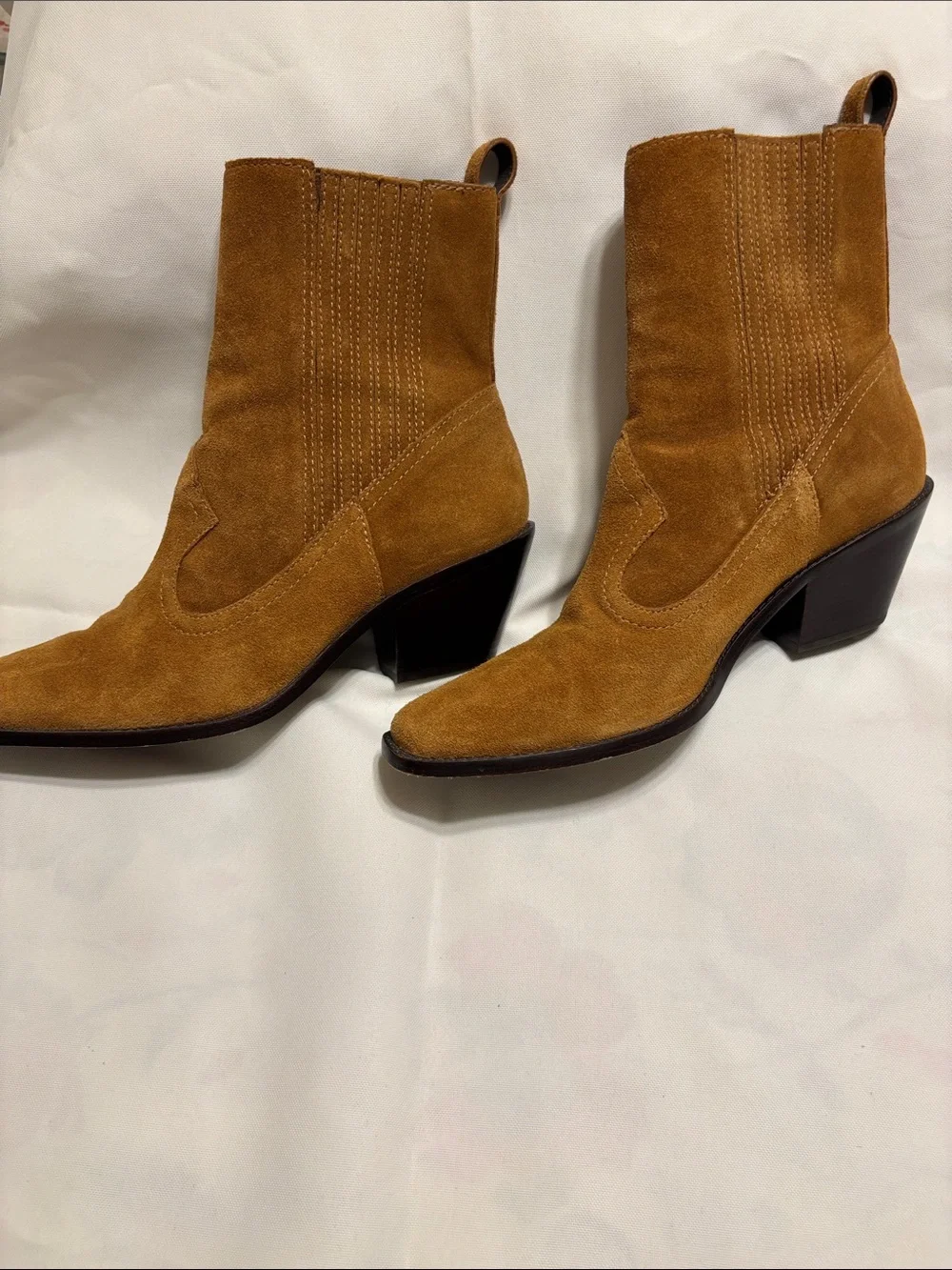 Tory Burch Suede Ankle Boots in Camel Brown